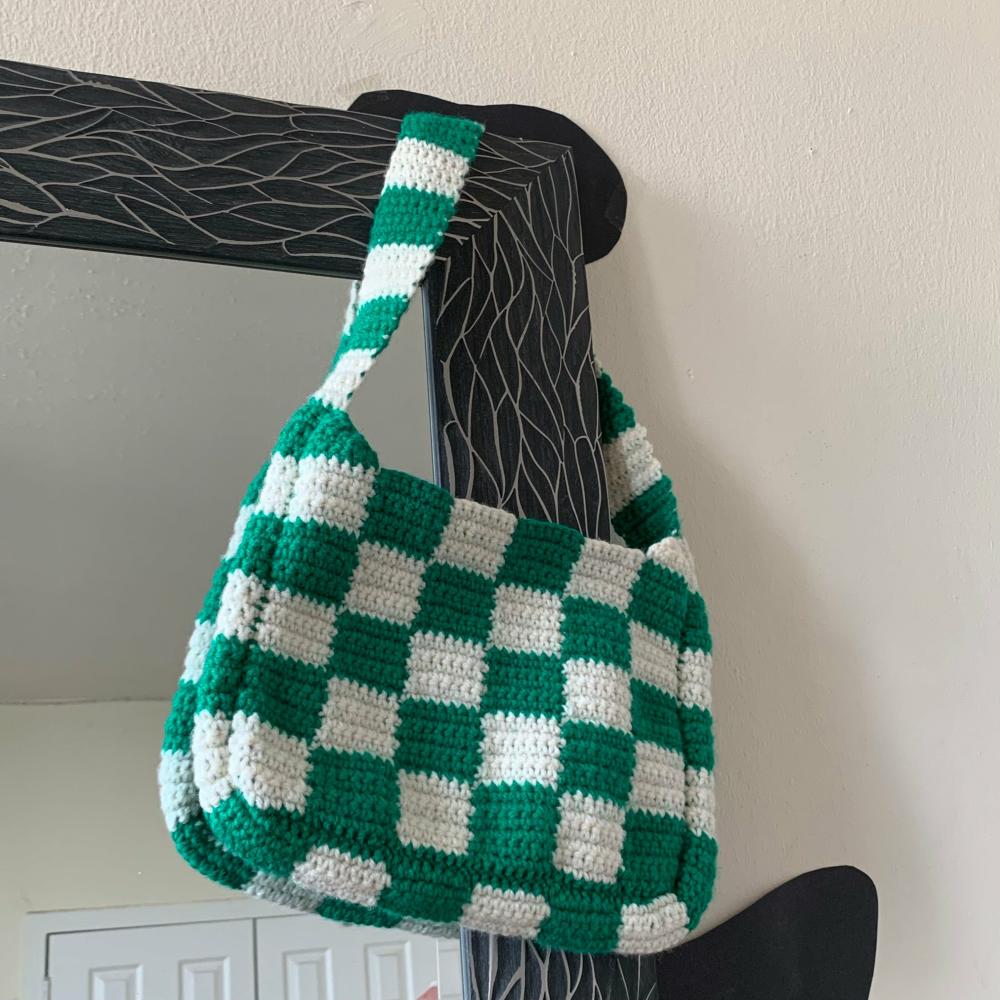 Bags | Big Checkerboard Bag – Green Bags Bags