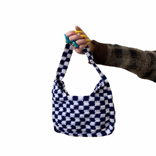 Bags | Checkerboard Bag – Navy Bags Bags