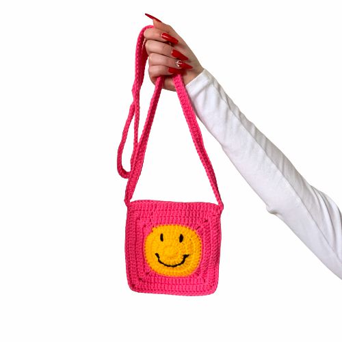 Bags | Pink Smiley Face Crossbody Bags Bags