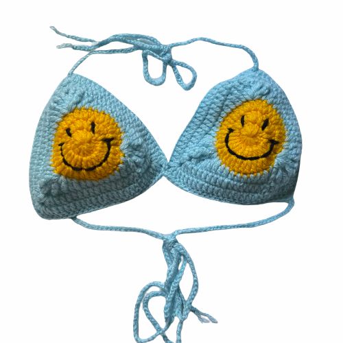 Bralettes | Blue Smiley Face Bralette Bralettes Bralettes