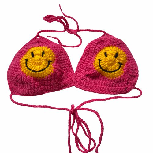 Bralettes | Pink Smiley Face Bralette Bralettes Bralettes