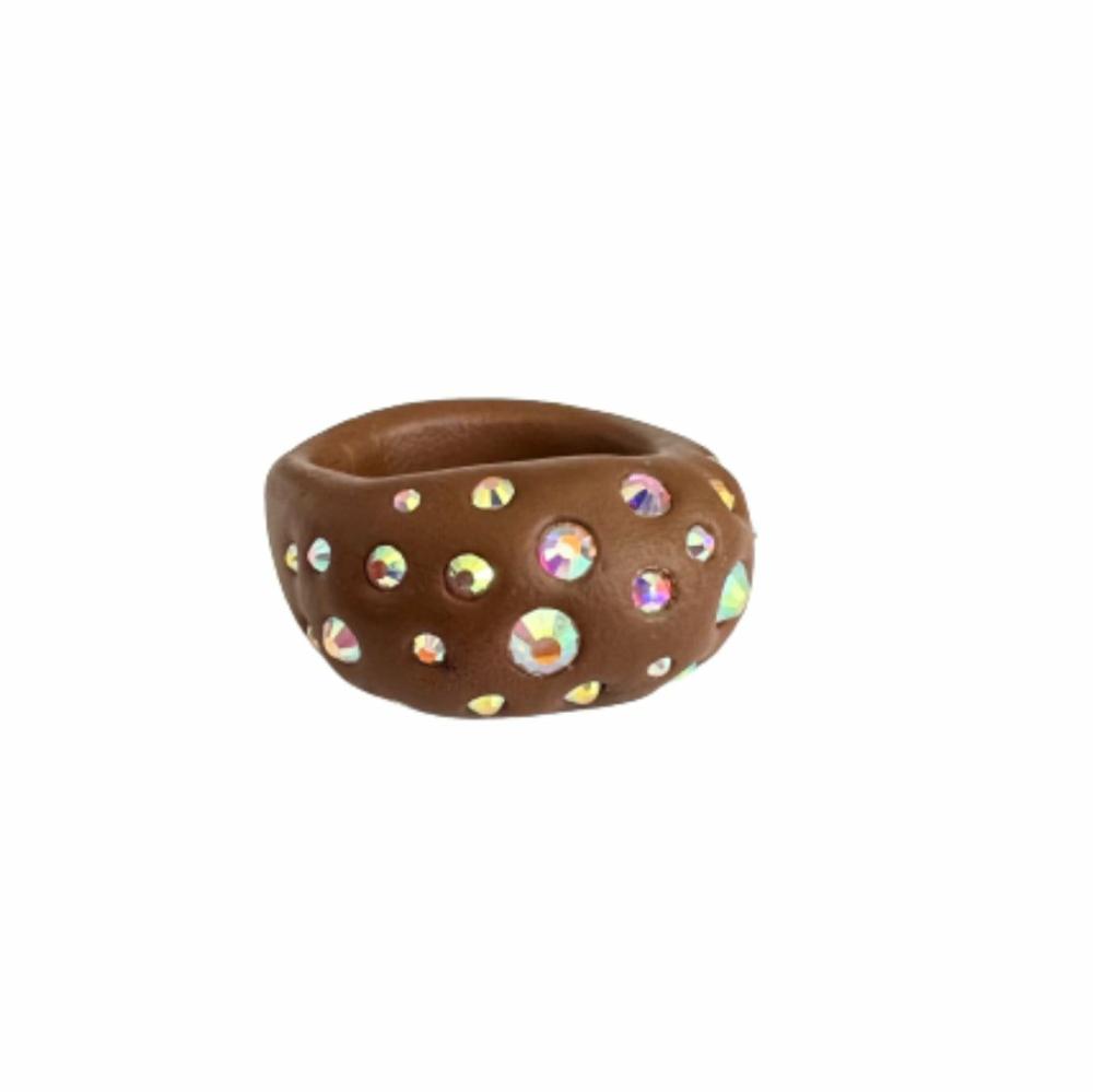 Clay Rings | Brown Bling Ring Clay Rings Clay Rings