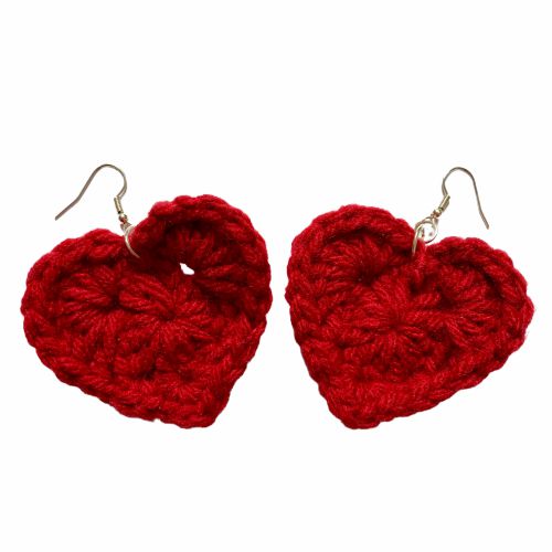 Earrings | Crochet Heart Earrings Earrings Earrings