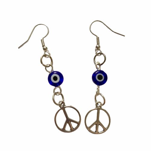 Earrings | Evil Eye Peace Sign Earrings Earrings Earrings