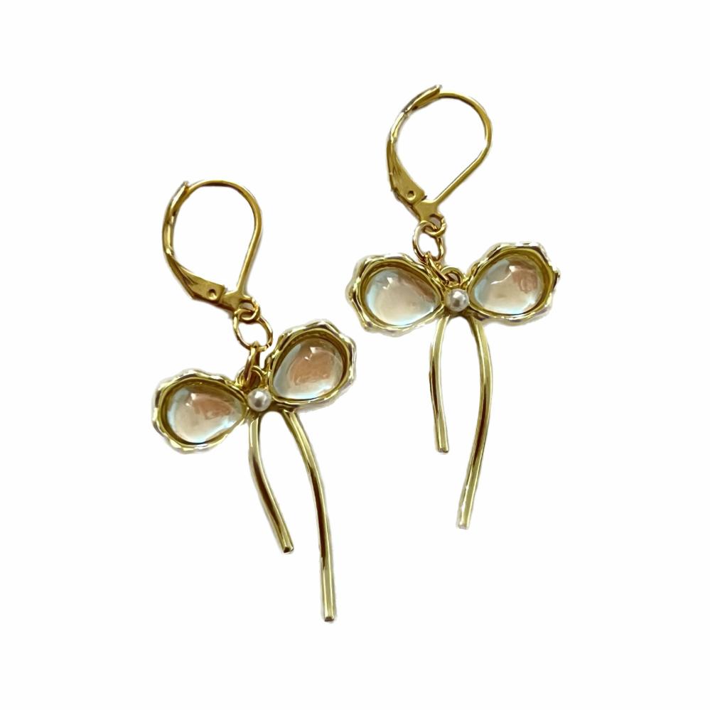 Earrings | Gold Bow Iridescent Earrings Earrings Earrings