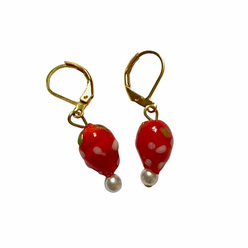 Earrings | Strawberry Glass Earrings Earrings Earrings