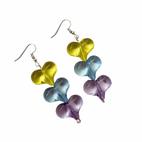 Earrings | Yellow Blue Purple Heart Earrings Earrings Earrings