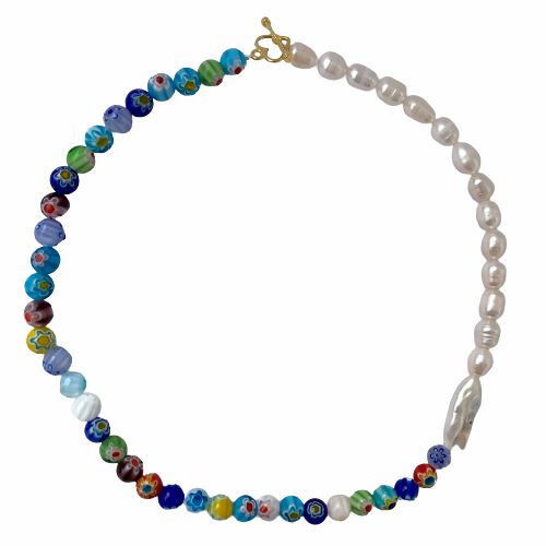 Freshwater Pearl Necklaces | Millefiori Freshwater Pearl Necklace Freshwater Pearl Necklaces Freshwater Pearl Necklaces