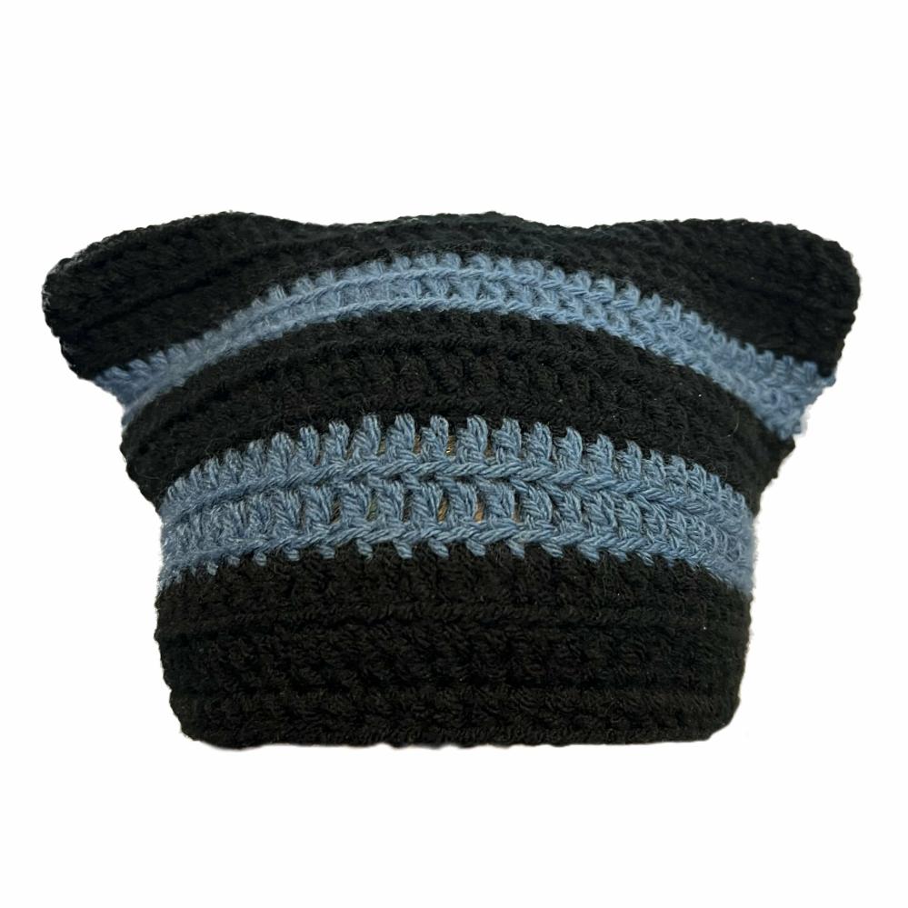 Hats | Black and Blue Cat Hat Crochet Items Hats