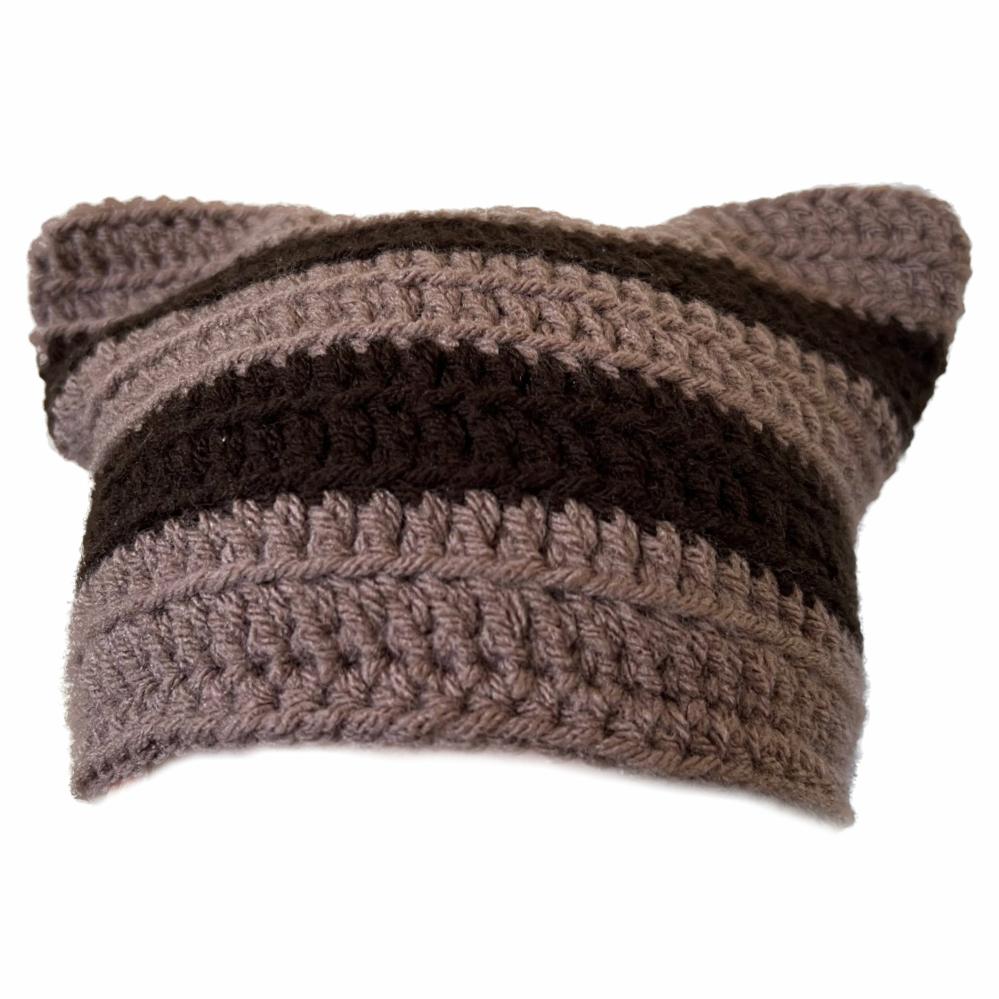 Hats | Brown and Cocoa Cat Hat Crochet Items Hats