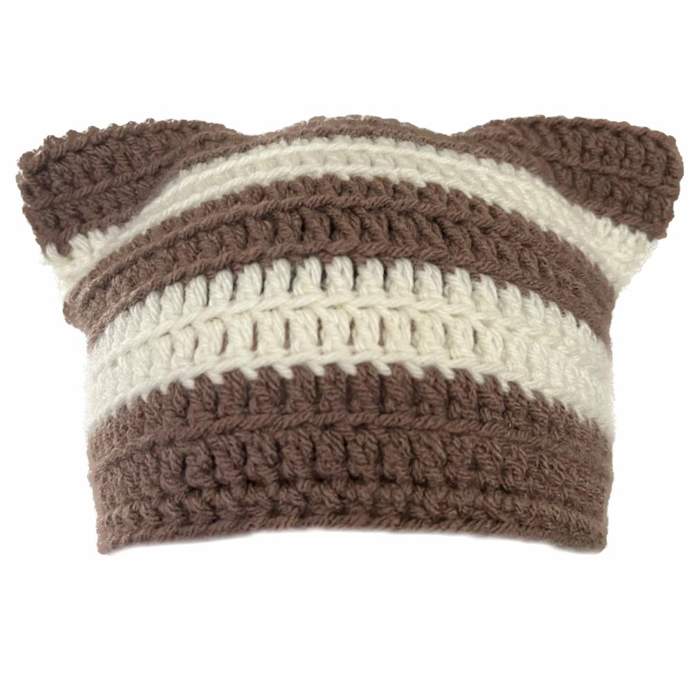 Hats | Cocoa and Cream Cat Hat Crochet Items Hats