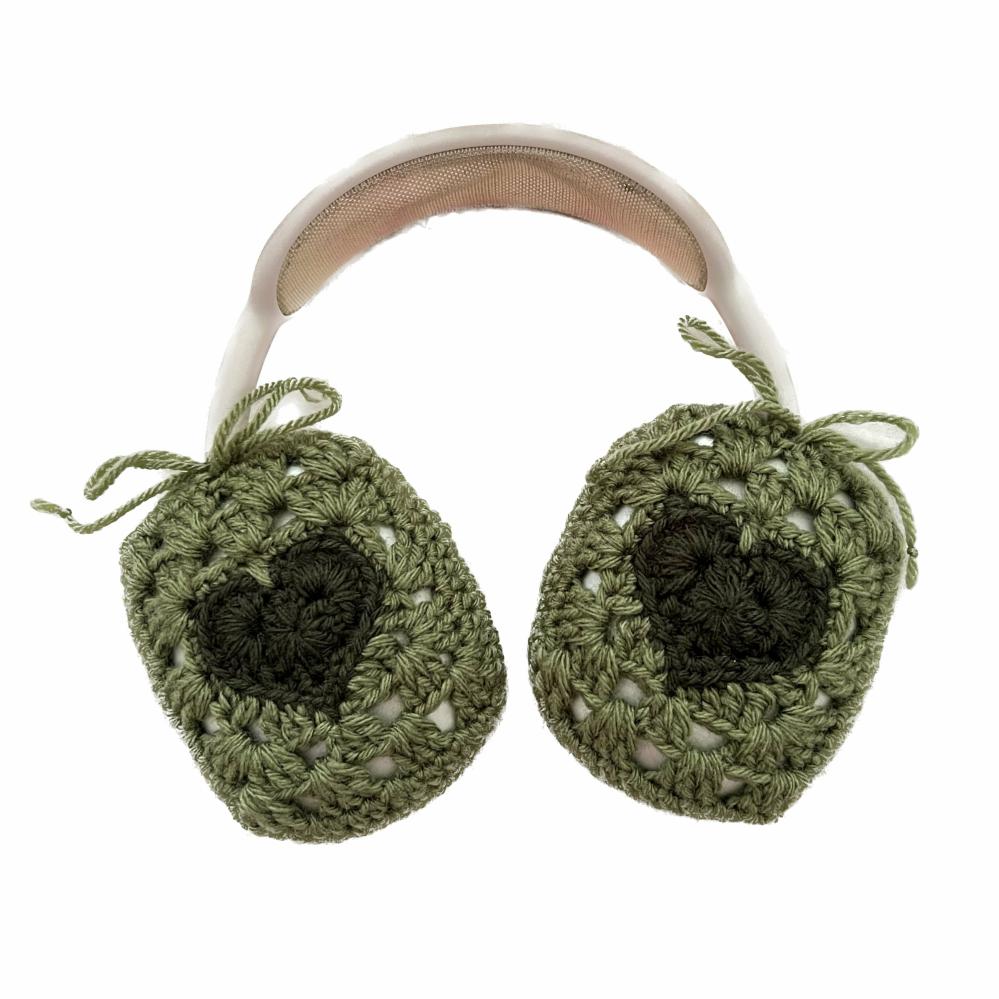 Hats | Green Crochet Heart Headphone Covers Crochet Items Hats