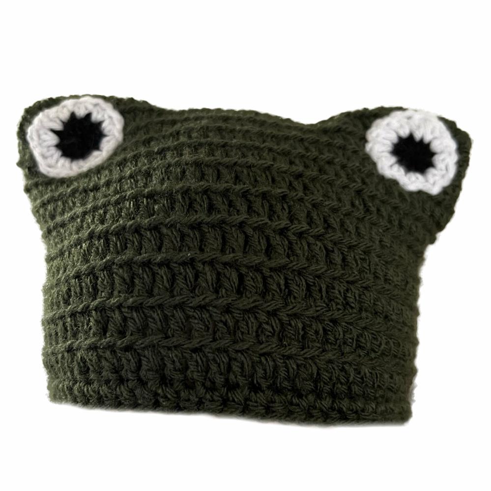 Hats | Green Frog Cat Hat Crochet Items Hats