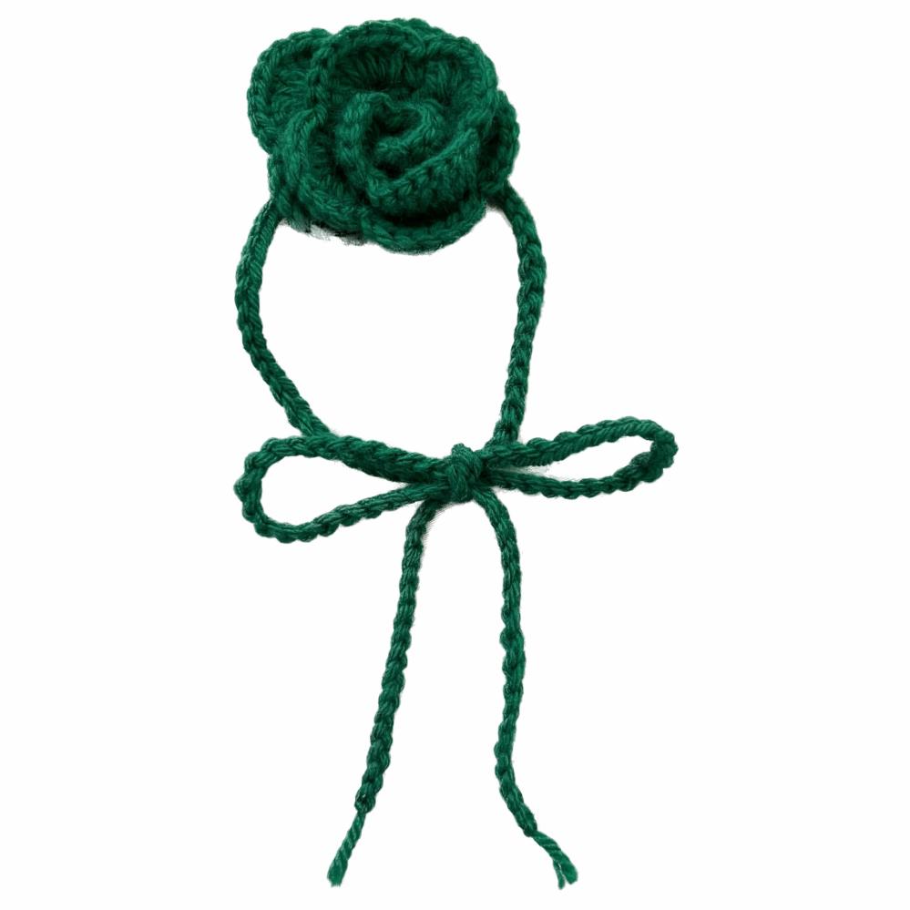 Necklaces | Green Crochet Rose Choker Crochet Items Necklaces