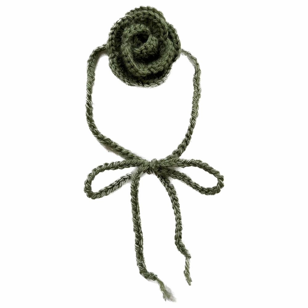 Necklaces | Light Green Crochet Rose Choker Crochet Items Necklaces