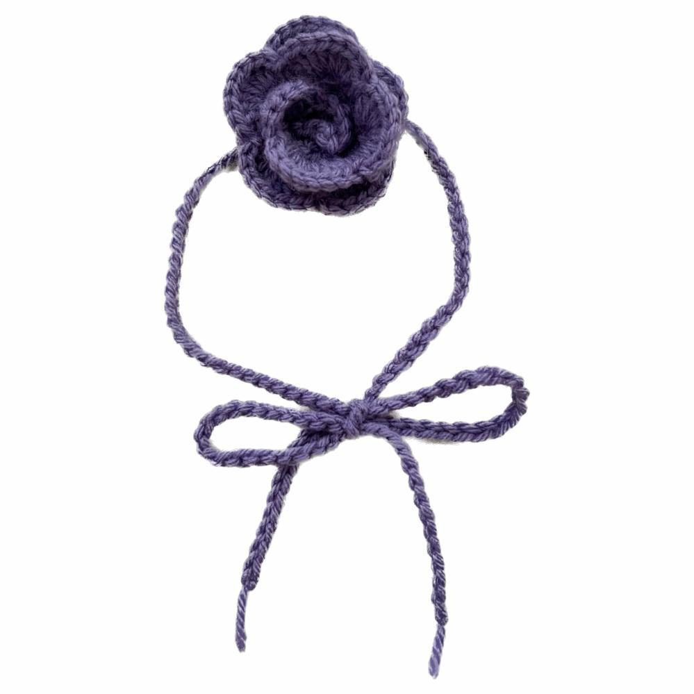 Necklaces | Purple Crochet Rose Choker Crochet Items Necklaces