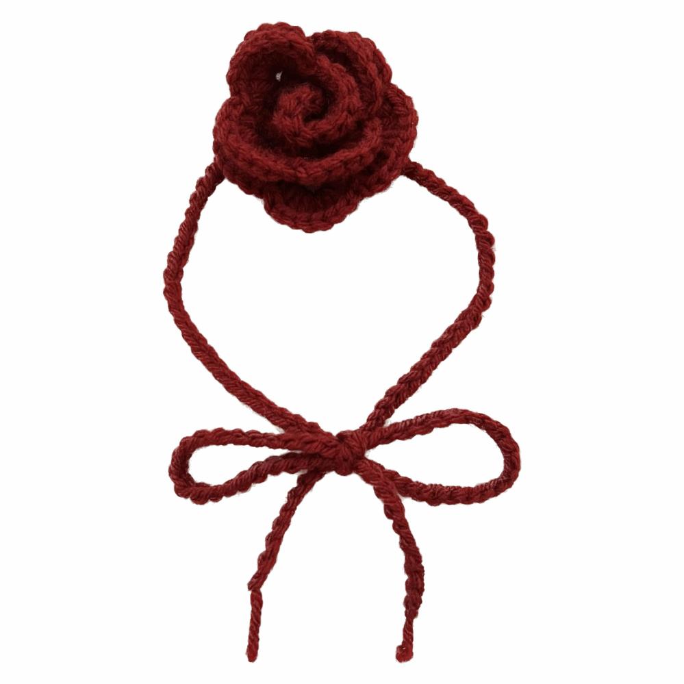 Necklaces | Red Crochet Rose Choker Crochet Items Necklaces