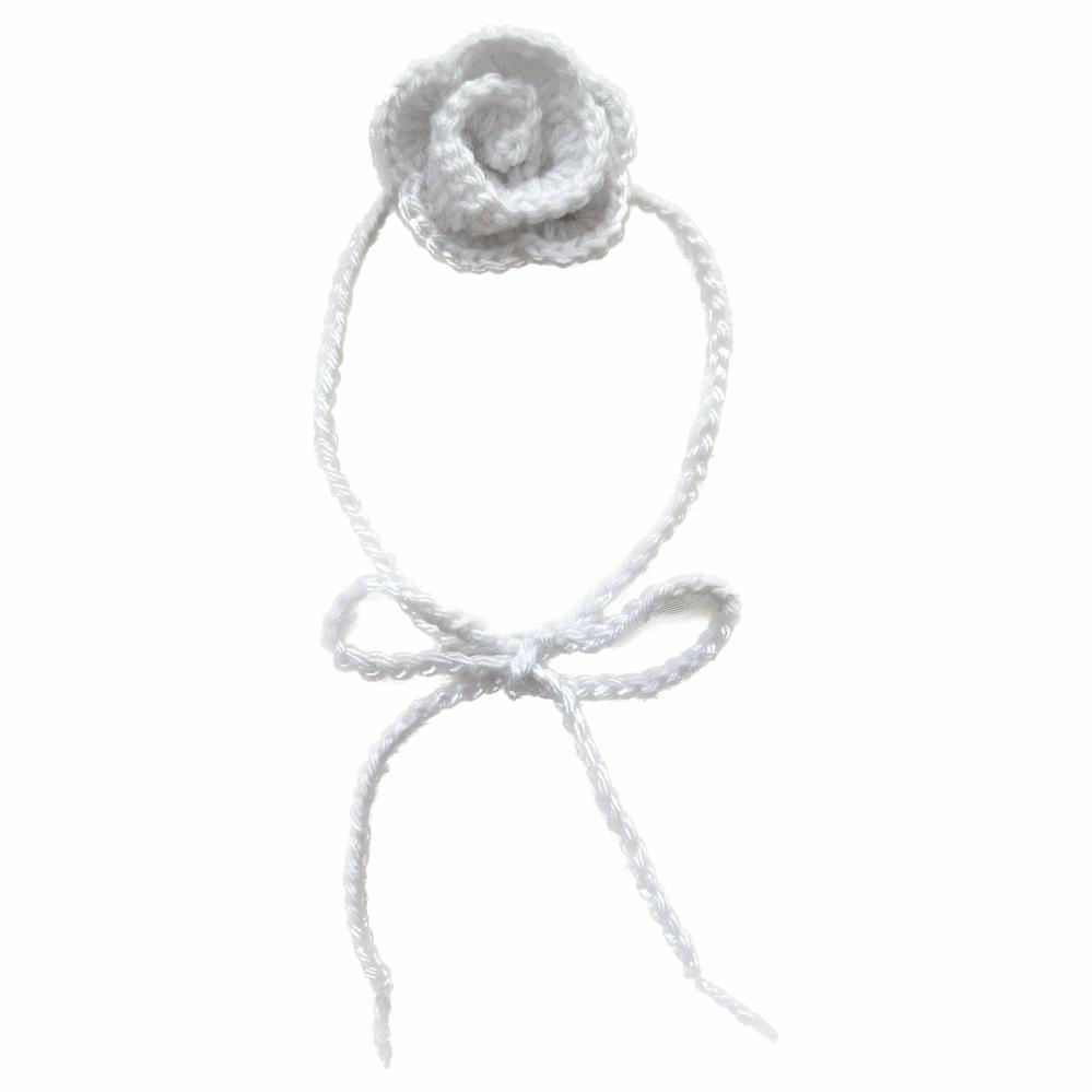 Necklaces | White Crochet Rose Choker Crochet Items Necklaces