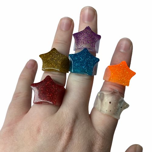 Resin Rings | Glitter Star Ring Resin Rings Resin Rings