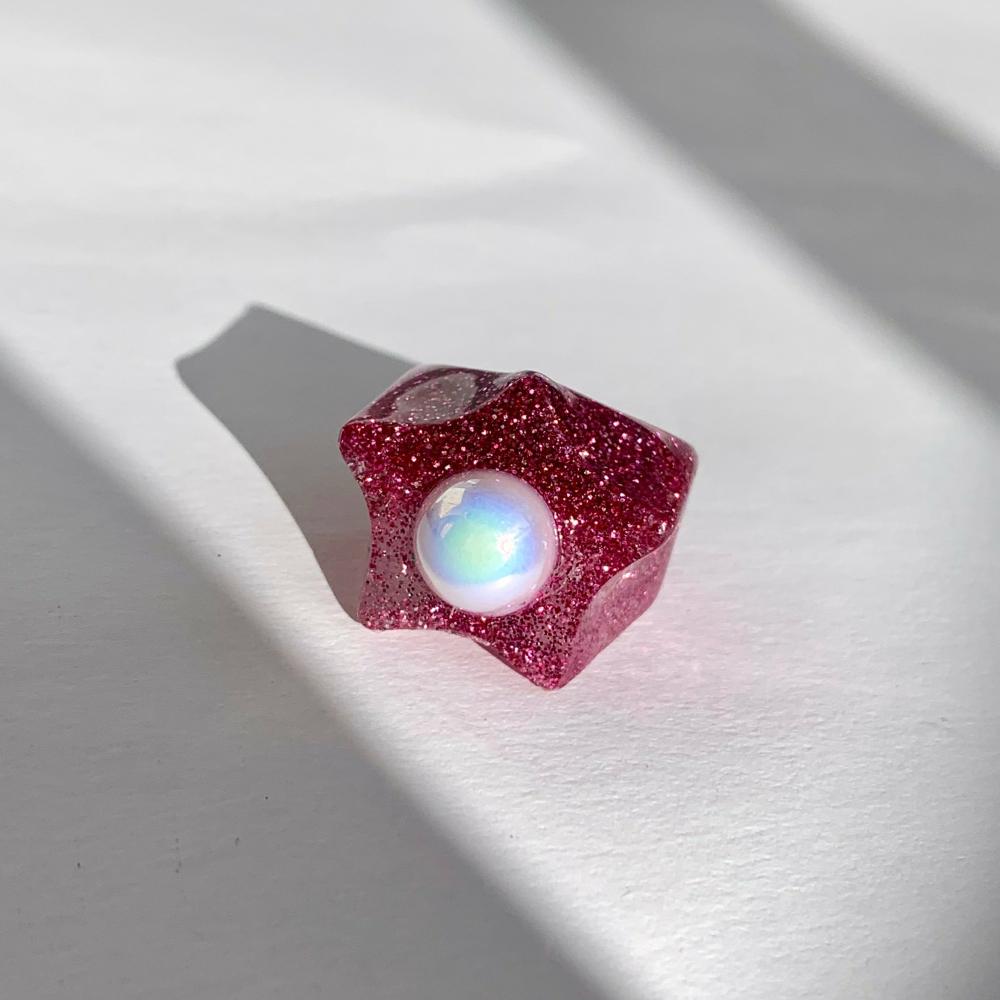 Resin Rings | Pearl Pink Stud Star Ring Resin Rings Resin Rings