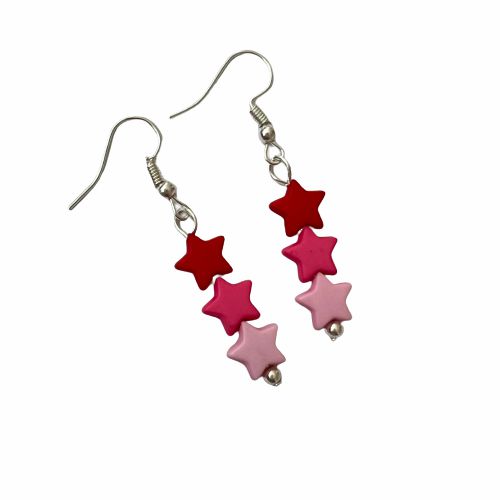 Earrings | Red and Pink Star Earrings Earrings Earrings